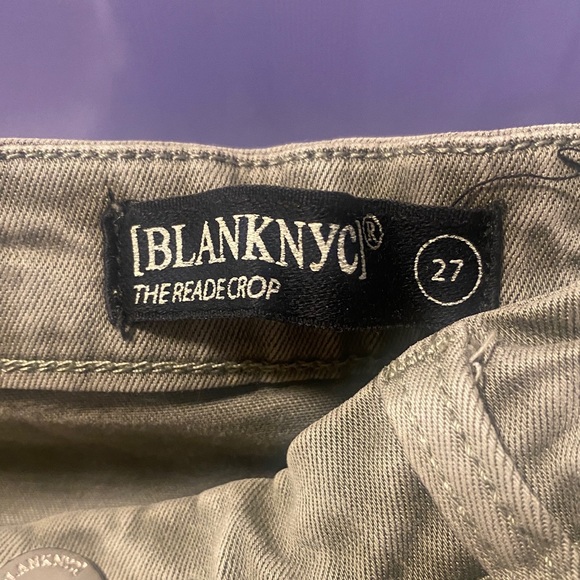 Blank NYC Jeans- Blank NYC Army Green Zipper Skinny Jean- Color: Green- Size: 27 - Picture 3 of 3